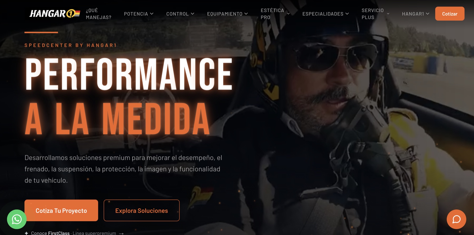 Sitio web de Hangar1 SpeedCenter